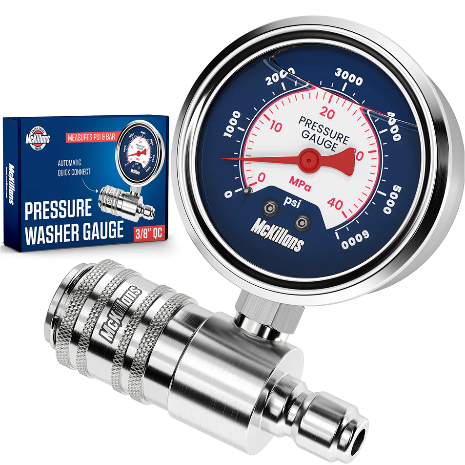 Pressure Washer Gauge With 3/8" Automatic Quick Connect